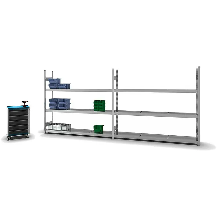 Proregal Schwerlastregal MAGNUS Stecksystem - H x B x T: 200 x 225 x 40 cm, Traglast pro Boden: 350 kg, Anzahl Böden: 3 Stk., Stecken, Verzinkt