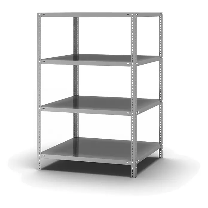 Proregal Schwerlastregal MAGNUS Schraubsystem Edelstahl - H x B x T: 150 x 100 x 80 cm, Traglast pro Boden: 200 kg, Anzahl Böden: 4 Stk., Schrauben, Edelstahl