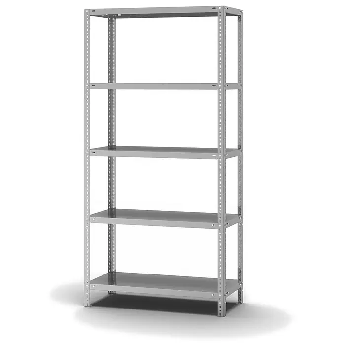 Proregal Schwerlastregal MAGNUS Schraubsystem Edelstahl - H x B x T: 200 x 100 x 40 cm, Traglast pro Boden: 200 kg, Anzahl Böden: 5 Stk., Schrauben, Edelstahl