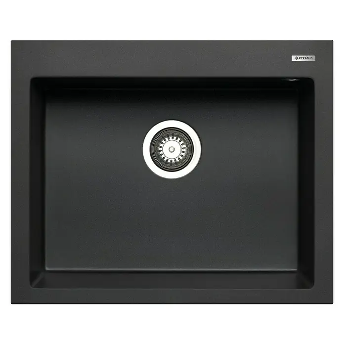 Pyramis Einbauspüle Istros - B x L: 61 x 50 cm, Carbon - Schwarze Küchenspüle von Pyramis mit rundem Abfluss. Stilvoll und modern für jede Küche.