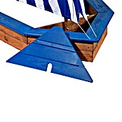 Dobar Sandkasten Schiff (180 x 96 x 125 cm, Holz, Blau/Braun)