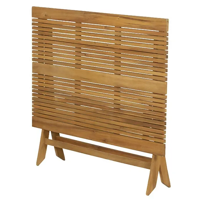 Siena Garden Falun Gartentisch - L x B x H: 120 x 80 x 73,5 cm, Akazie, Rechteckig, Natur - Ein hölzerner, teilmontierter Raumteiler mit horizontalen Lamellen und Stützbeinen für den Innen- und Außenbereich.