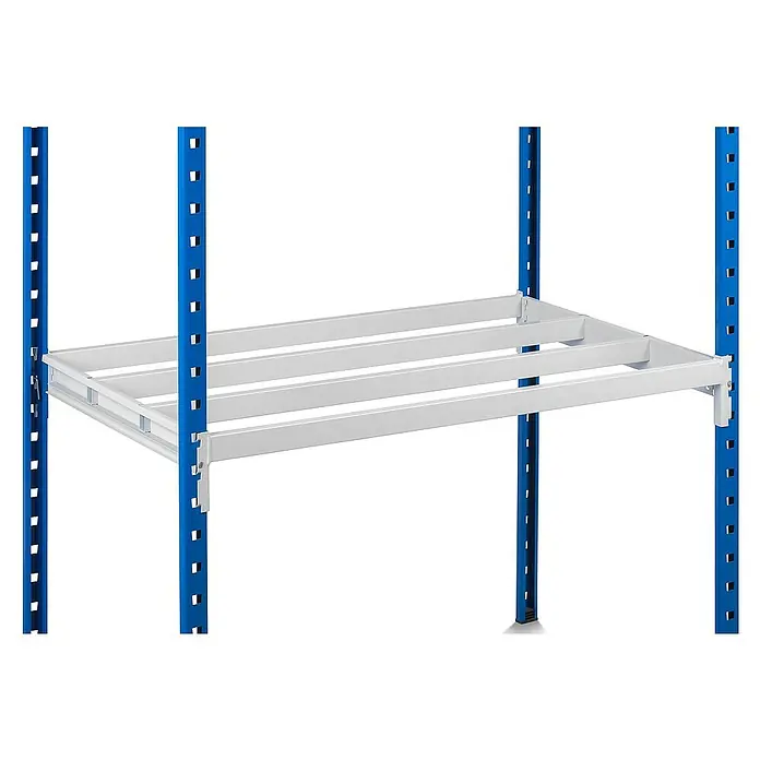 Proregal Schwerlastregal MAXIMUS Pro - H x B x T: 300 x 100 x 100 cm, Traglast pro Boden: 303 kg, Anzahl Böden: 4 Stk., Stecken, Lichtblau/Lichtgrau