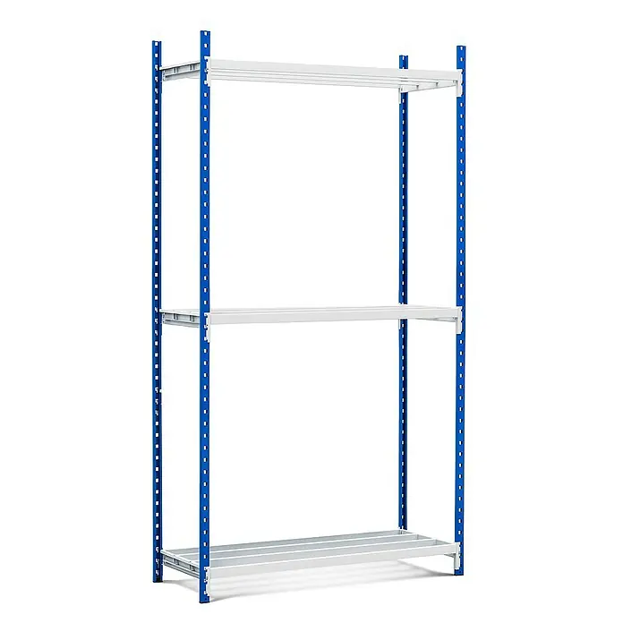 Proregal Schwerlastregal MAXIMUS Pro - H x B x T: 240 x 150 x 80 cm, Traglast pro Boden: 236 kg, Anzahl Böden: 3 Stk., Stecken, Lichtblau/Lichtgrau