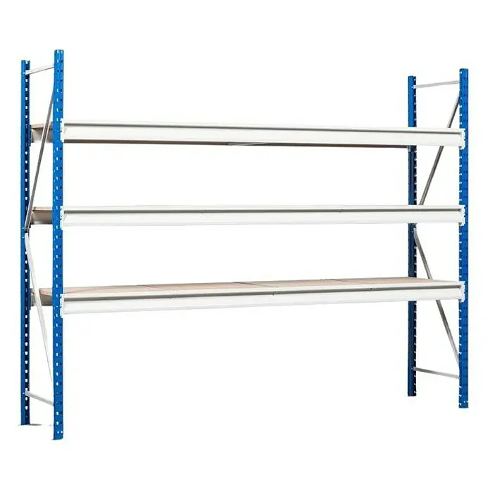 Proregal Schwerlastregal Weitspannregal MAXIMUS Pro - H x B x T: 400 x 275 x 80 cm, Traglast pro Boden: 450 kg, Anzahl Böden: 5 Stk., Stecken, Lichtblau/Lichtgrau