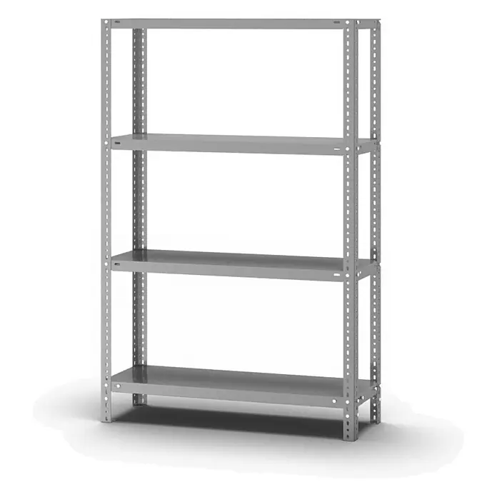 Proregal Schwerlastregal MAGNUS Schraubsystem Edelstahl - H x B x T: 150 x 100 x 40 cm, Traglast pro Boden: 200 kg, Anzahl Böden: 4 Stk., Schrauben, Edelstahl