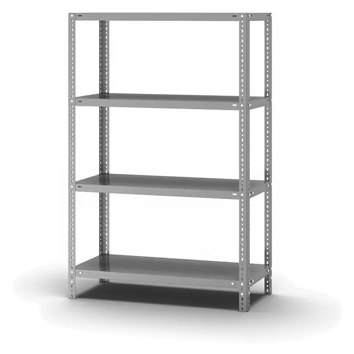 Proregal Schwerlastregal MAGNUS Schraubsystem Edelstahl - H x B x T: 150 x 100 x 40 cm, Traglast pro Boden: 200 kg, Anzahl Böden: 4 Stk., Schrauben, Edelstahl