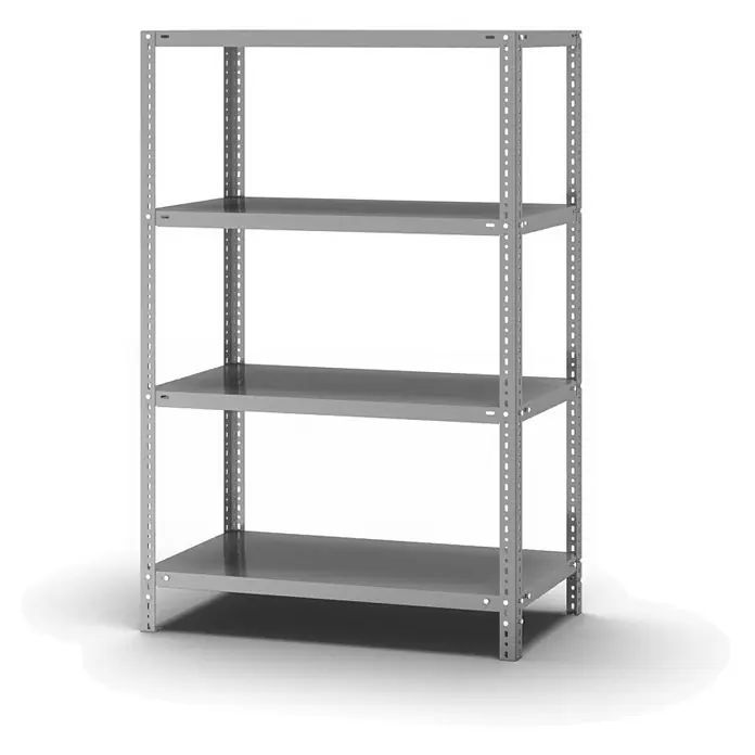 Proregal Schwerlastregal MAGNUS Schraubsystem Edelstahl - H x B x T: 150 x 100 x 50 cm, Traglast pro Boden: 200 kg, Anzahl Böden: 4 Stk., Schrauben, Edelstahl
