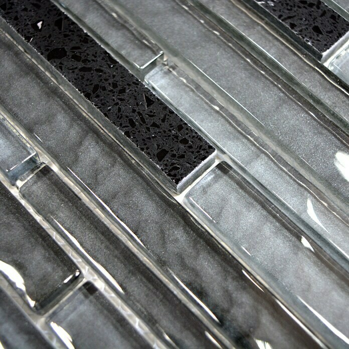 Mosaikfliese Multistick Crystal Mix XCM MS89 (29,8 x 29,8 cm, Schwarz, Glänzend)