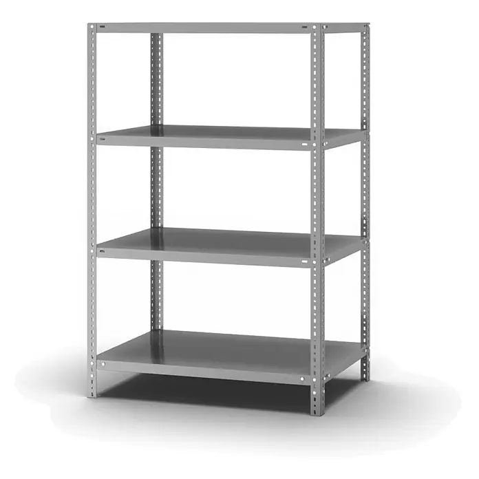 Proregal Schwerlastregal MAGNUS Schraubsystem Edelstahl - H x B x T: 150 x 100 x 60 cm, Traglast pro Boden: 200 kg, Anzahl Böden: 4 Stk., Schrauben, Edelstahl
