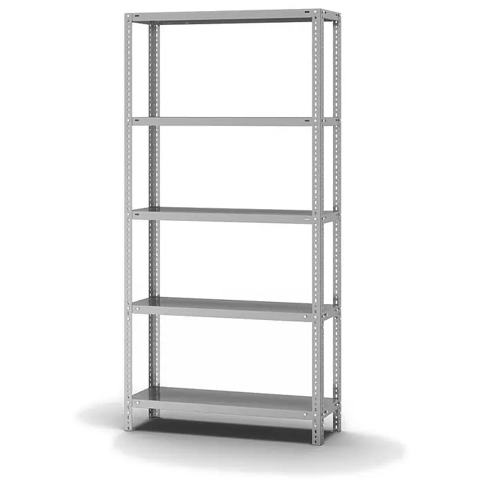 Proregal Schwerlastregal MAGNUS Schraubsystem Edelstahl - H x B x T: 200 x 100 x 30 cm, Traglast pro Boden: 200 kg, Anzahl Böden: 5 Stk., Schrauben, Edelstahl