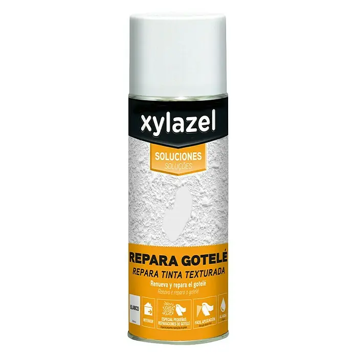Xylazel Pintura de renovación Soluciones repara gotelé espray - Blanco - Spray reparador de pintura texturizada Xylazel, ideal para pequeñas reparaciones interiores. Fácil aplicación para un acabado impecable.