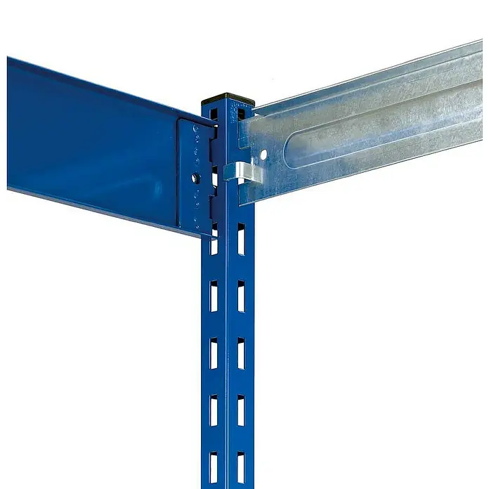 Proregal Schwerlastregal MAGNUS Vierkant-Profil Stecksystem - H x B x T: 200 x 102,5 x 80 cm, Traglast pro Boden: 200 kg, Anzahl Böden: 5 Stk., Stecken, Enzianblau/Verzinkt