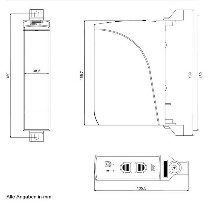 Schellenberg Rollladen-Gurtwickler Rollo Drive 35B x H: 39 x 166 mm, Gurtbreite: 14 mm, Zugkraft: 12 kg Front View