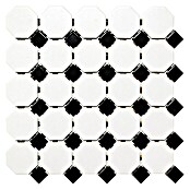 Mosaikfliese Octagon OCTA G468 (29,5 x 29,5 cm, Weiß/Schwarz, Matt)