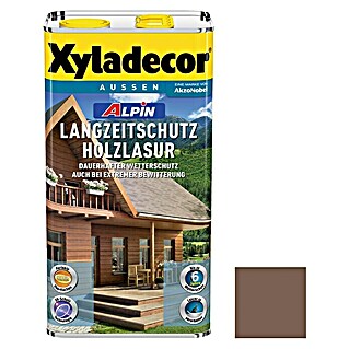 Xyladecor Langzeitschutz-Holzlasur Alpin (Nussbaum, 5 l, Seidenglänzend, Lösemittelbasiert)