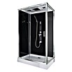 Sanotechnik Quickline Komplettdusche Trend (Gerade, 80 x 120 x 210 cm, Schwarz/Silbergrau)