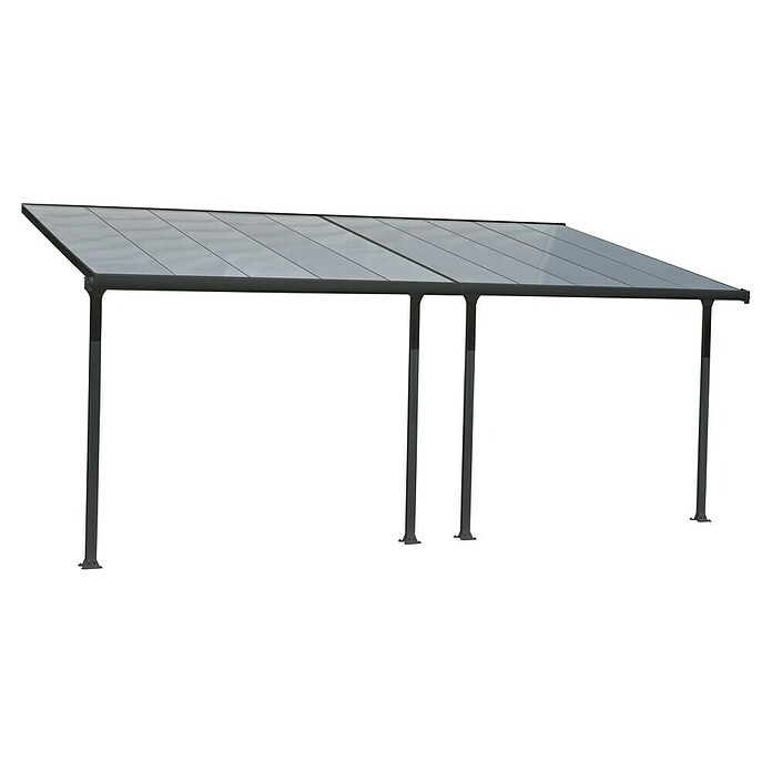 Solid Elements Marquesina adosada (Profundidad: 3 m, An x Al: 6,1 x 2,1 m, Gris antracita)