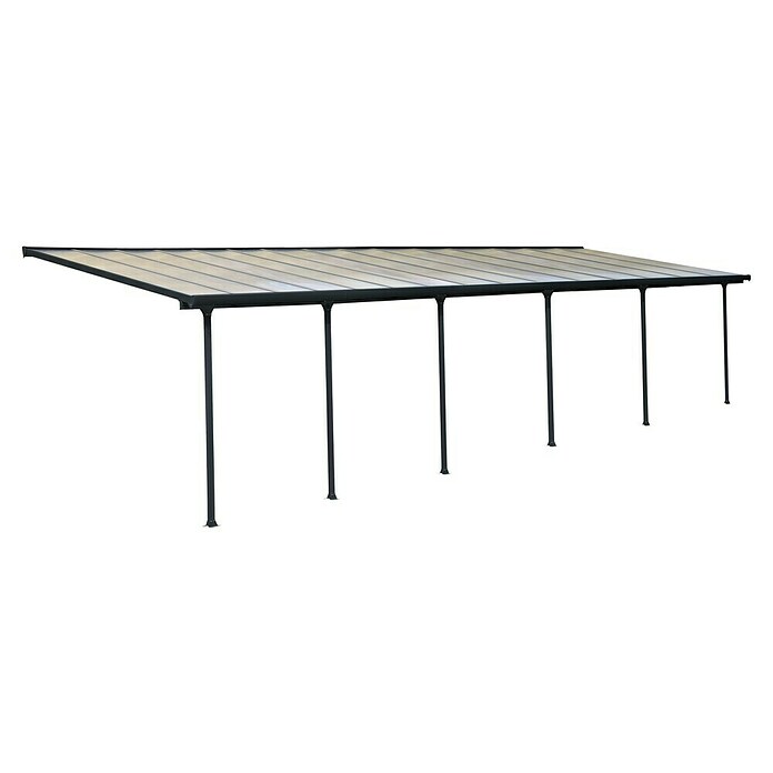 Solid Elements Marquesina adosada (Profundidad: 3 m, An x Al: 9,15 x 2,1 m, Gris antracita)