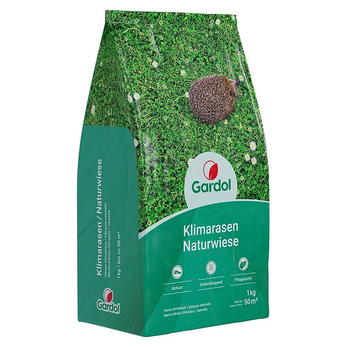 Gardol Rasensamen Klimarasen Naturwiese (1 kg, Saatgut ausreichend für: 50 m²) | BAUHAUS