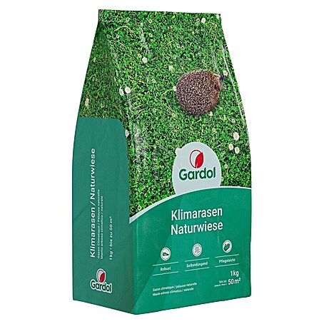 Gardol Rasensamen Klimarasen Naturwiese (1 kg, Saatgut ausreichend für: 50 m²)