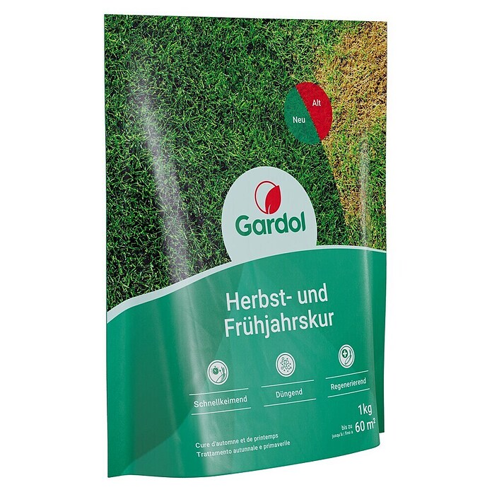 Gardol Nachsaat-Rasen Herbst- und Frühjahrskur (1 kg, Saatgut ausreichend für: 660 m²) | BAUHAUS