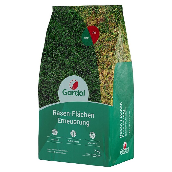Gardol Nachsaat-Rasen Flächenerneuerung (2 kg, Saatgut ausreichend für: 120 m²) | BAUHAUS