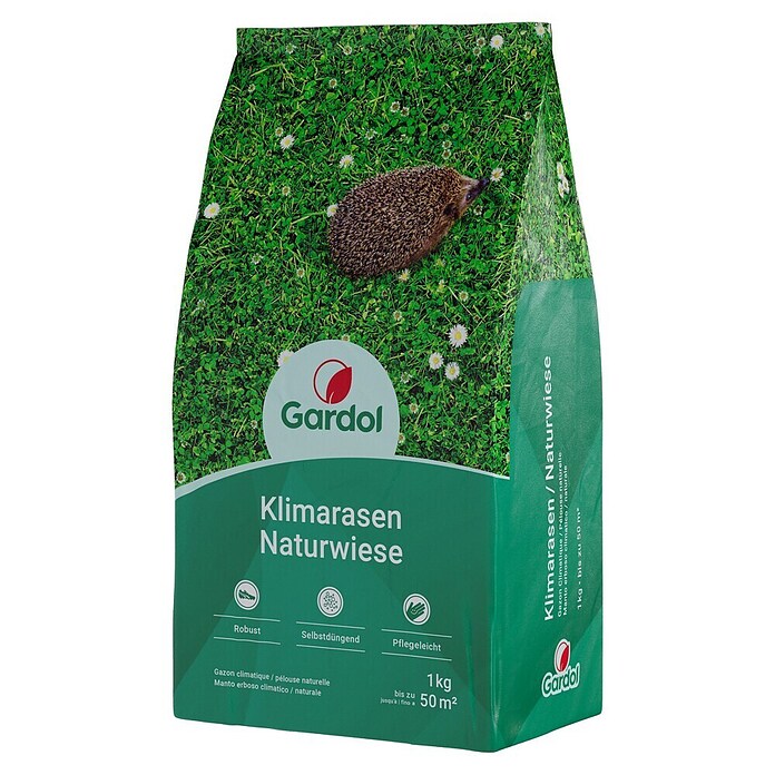 Gardol Rasensamen Klimarasen Naturwiese (1 kg, Saatgut ausreichend für: 50 m²) | BAUHAUS