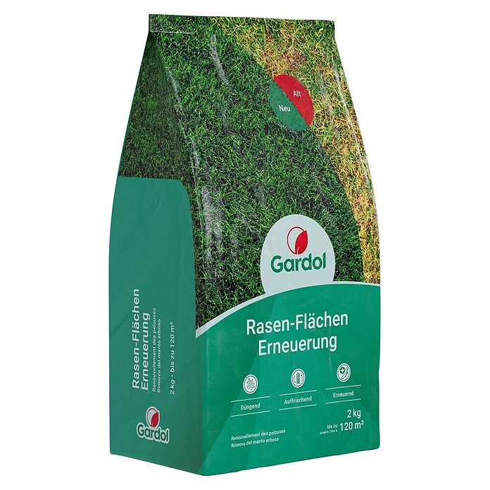 Gardol Nachsaat-Rasen Flächenerneuerung (2 kg, Saatgut ausreichend für: 120 m²) | BAUHAUS
