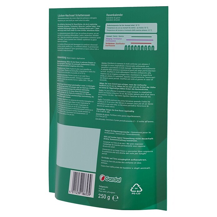 Gardol Nachsaat-Rasen Schatten (0,25 kg, Saatgut ausreichend für: 15 m²) | BAUHAUS