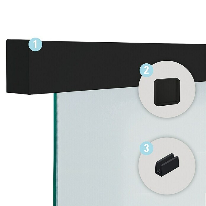 Diamond Doors Schiebetürbeschlag Linea 40 Premium Glas/Holz (Aluminium, Art Beschlag: Geschlossen, 1 900 mm) | BAUHAUS