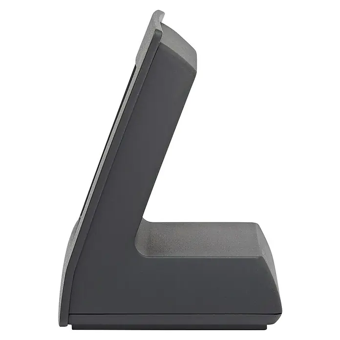Homematic IP Halterung Tischaufsteller HmIP-DS55-A - Batteriebetrieben, 7,9 x 9 x 6,7 cm, Anthrazit - Nahaufnahme einer grauen Tischladestation mit elegantem Design. Ideal zum Laden von Geräten.