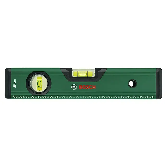 Bosch Wasserwaage - Länge: 25 cm, Anzahl Libellen: 2 Stk. - Bosch Wasserwaage, 25 cm lang, mit drei Libellen zur präzisen Ausrichtung. Ideal für Handwerker und Heimwerker für genaue Messungen.