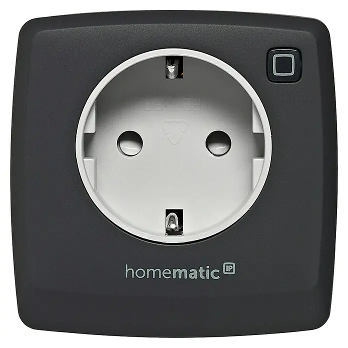 Homematic IP Funksteckdose Phasenabschnittdimmer HmIP-PDT-A - Anthrazit, 230 V - Homematic IP-WLAN-Steckdose: Intelligente Steuerung von Geräten mit integriertem Schalter für mehr Komfort im smarten Zuhause.