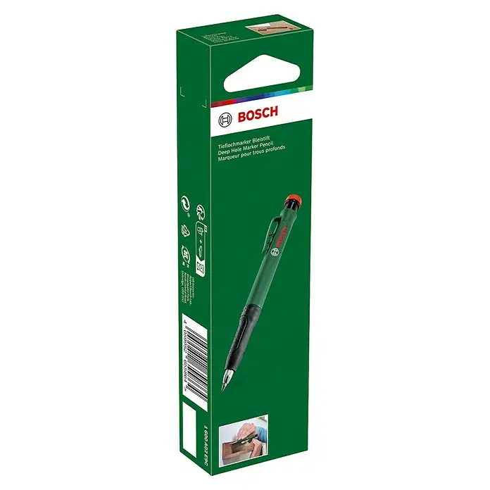 Bosch Marker - Passend für: Tieflochmarkierung - Verpackung des Bosch Tieflochmarker Bleistifts, ideal zum Markieren an schwer zugänglichen Stellen.