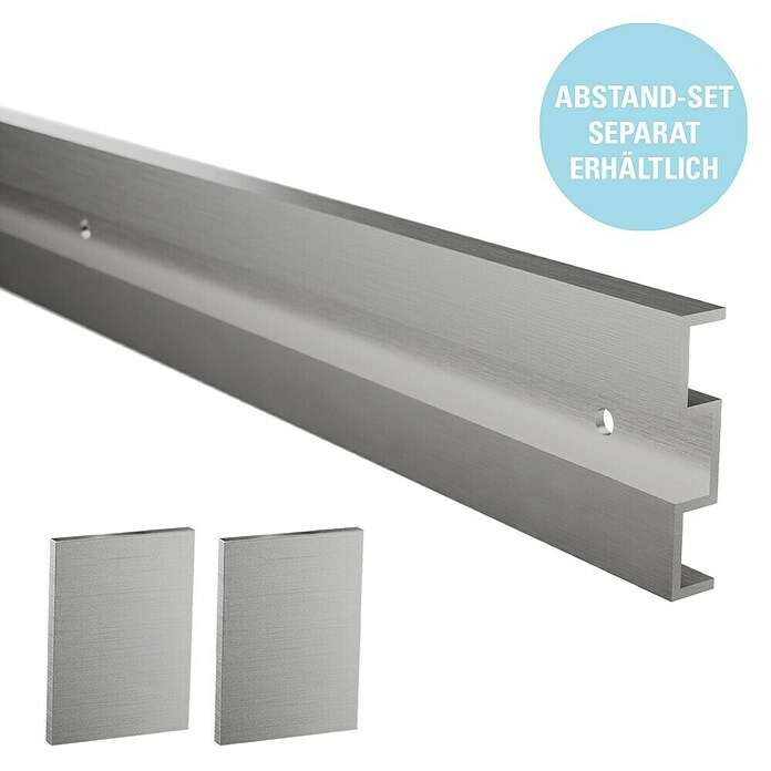 Diamond Doors Glasschiebetür-Beschlag Linea 60 Premium 2.0 (Edelstahloptik, Art Beschlag: Geschlossen, Länge: 2 000 mm) | BAUHAUS