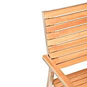 Garden Pleasure Gartenbank Denver 2-Sitzer (B x T x H: 125 x 55 x 86 cm, Teak, Edelstahl, Natur/Silber) | BAUHAUS