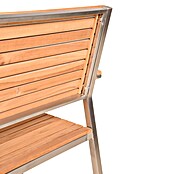 Garden Pleasure Gartenbank Denver 2-Sitzer (B x T x H: 125 x 55 x 86 cm, Teak, Edelstahl, Natur/Silber) | BAUHAUS