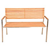 Garden Pleasure Gartenbank Denver 2-Sitzer (B x T x H: 125 x 55 x 86 cm, Teak, Edelstahl, Natur/Silber) | BAUHAUS