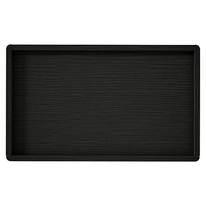 VitrA Equal Bad-Midischrank - B x T x H: 45 x 27 x 85 cm, Schwarz-Eiche, DIN Anschlag: Rechts - Dunkles Holztablett mit schlichtem Design. Perfekt für Servieren oder als dekoratives Element, ideal für jede Einrichtung mit seiner eleganten Maserung.