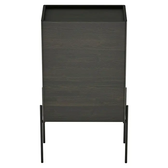 VitrA Equal Bad-Midischrank - B x T x H: 45 x 27 x 85 cm, Ulme, DIN Anschlag: Links - Dunkelbrauner Nachttisch aus Holz mit schlichtem, modernem Design und Metallgestell. Ideal für das Schlafzimmer.