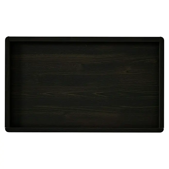 VitrA Equal Bad-Midischrank - B x T x H: 45 x 27 x 85 cm, Ulme, DIN Anschlag: Links - Dunkelbraunes Holztablett mit schmalem Rahmen, ideal zum Servieren oder als dekoratives Element für Ihr Zuhause mit seiner schlichten Eleganz.