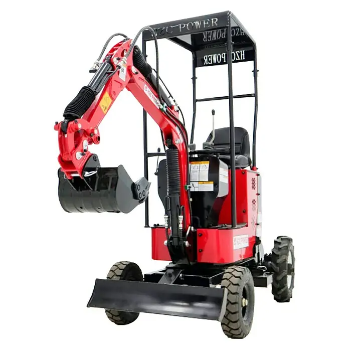 HZC Power Minibagger BVR600K - 7,35 kW, Benzin, Auslegerschwenkbereich: -30 ° - 30 ° - Roter HSC Power Minibagger, ideal für Bauarbeiten. Kompakt und leistungsstark für vielfältige Einsatzbereiche.