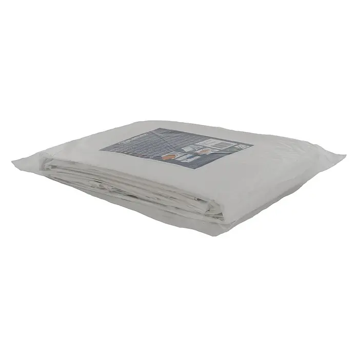 Talamex Gewebeplane - L x B: 6 x 8 m, 100 g/m², Kunststoff - Abdeckung von QUANMEX, verpackt in transparenter Folie mit Etikett. Die Bauplane schützt beim Malen und Renovieren vor Farbspritzern und Staub.