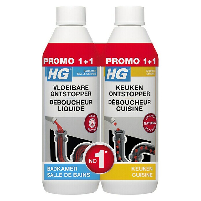HG Ontstopper Promopack 1+1 (2 x 500 ml) (Totaal aantal stuks: 2 st.) | BAUHAUS