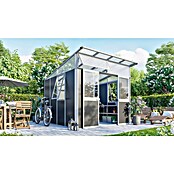 Vitavia Gerätehaus Kosmos 7800 (Außenmaß inkl. Dachüberstand (B x T): 267 x 295 cm, Aluminium, Weiß/Anthrazit) | BAUHAUS