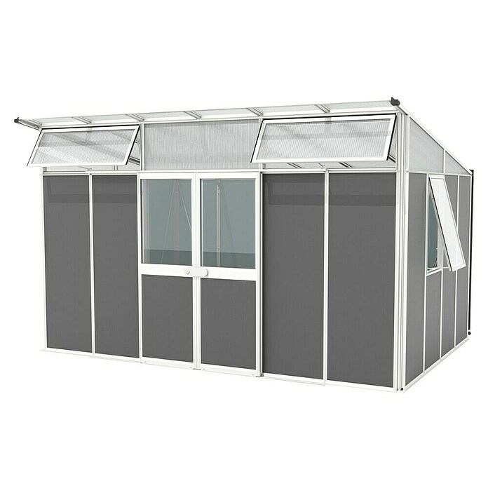 Vitavia Gerätehaus Kosmos 11500 (Außenmaß inkl. Dachüberstand (B x T): 392,8 x 295 cm, Aluminium, Weiß/Anthrazit) | BAUHAUS