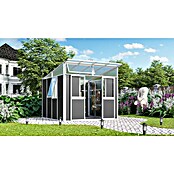 Vitavia Gerätehaus Kosmos 7800 (Außenmaß inkl. Dachüberstand (B x T): 267 x 295 cm, Aluminium, Weiß/Anthrazit) | BAUHAUS