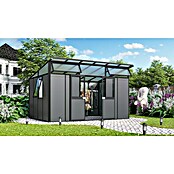 Vitavia Gerätehaus Kosmos 11500 (Außenmaß inkl. Dachüberstand (B x T): 392,8 x 295 cm, Aluminium, Schwarz/Anthrazit) | BAUHAUS