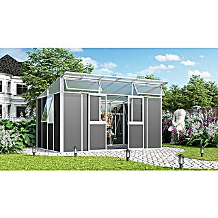 Vitavia Gerätehaus Kosmos 11500 (Außenmaß inkl. Dachüberstand (B x T): 392,8 x 295 cm, Aluminium, Weiß/Anthrazit)